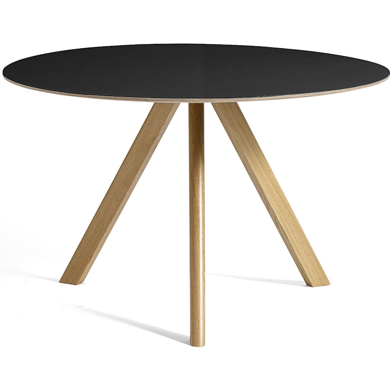 CPH 20 2.0 Bord Ø120 cm, Vandbaseret lakeret Egetræ / Sort
