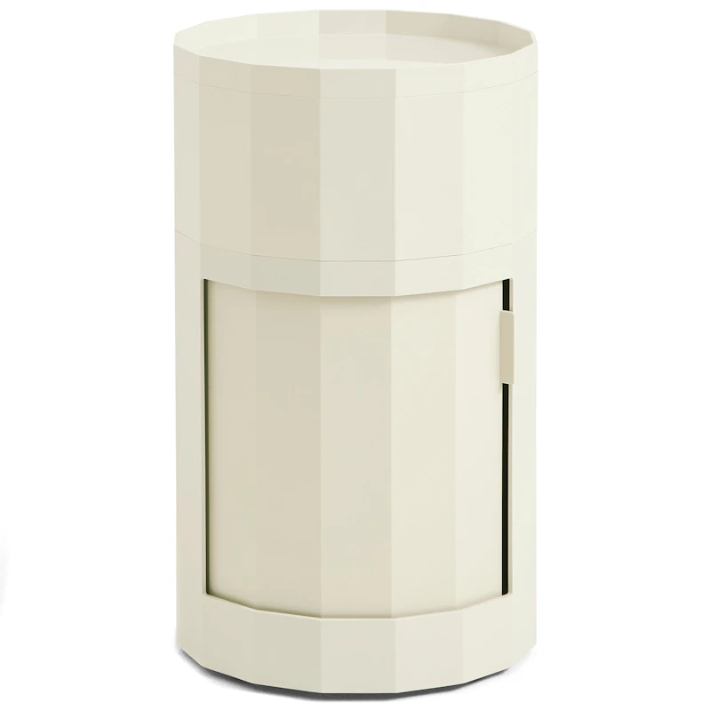 Facet Skab Høj med Fødder / Hjul, Eggshell