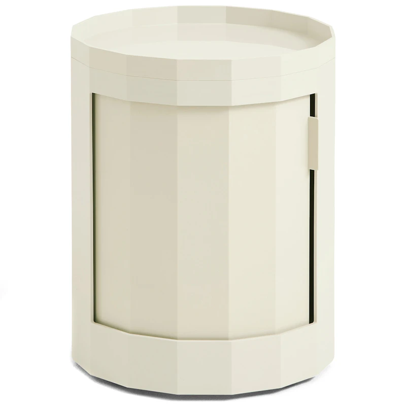 Facet Skab Lav med Fødder / Hjul, Eggshell