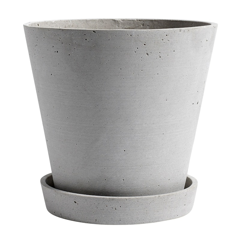 Flowerpot Krukke med Underkop Grå, Ø21.5 cm XL