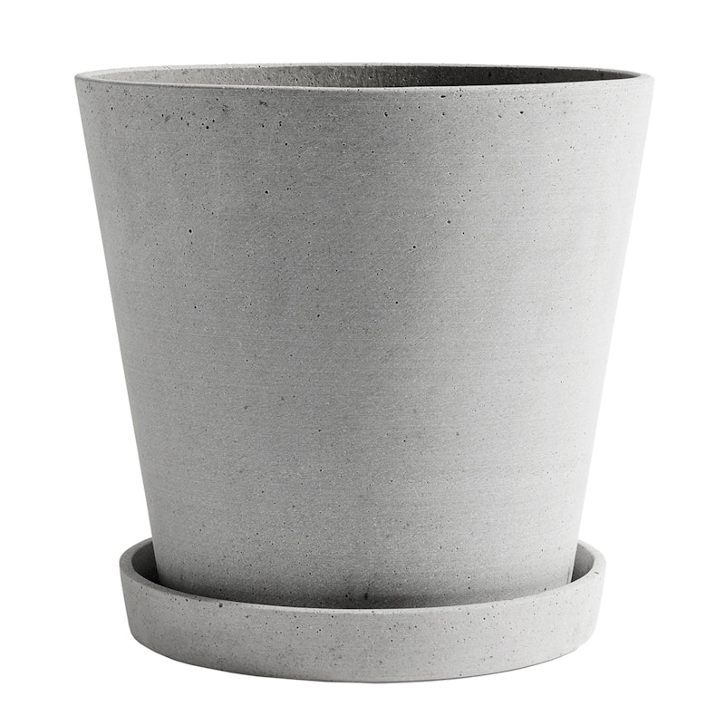 Flowerpot Krukke med Underkop Grå, Ø26 cm XXL