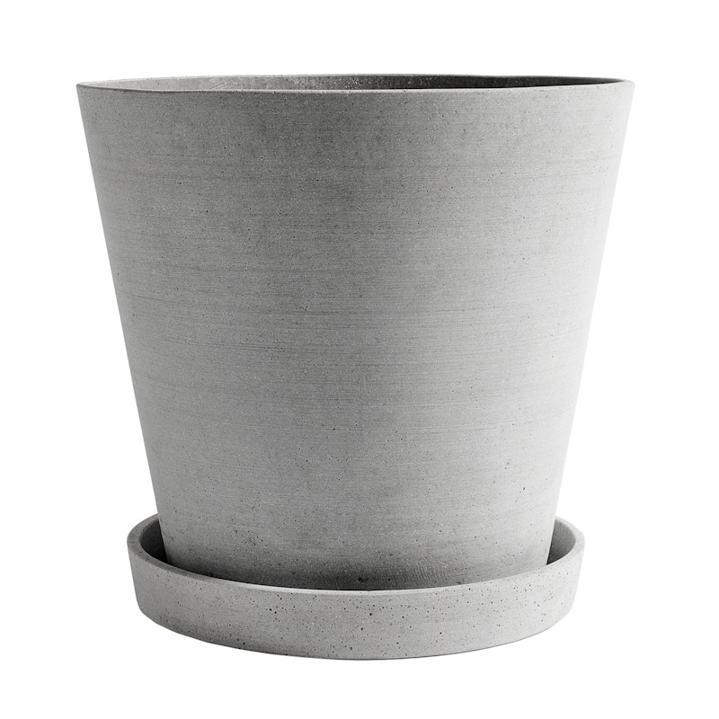 Flowerpot Krukke med Underkop Grå, Ø34 cm XXXL