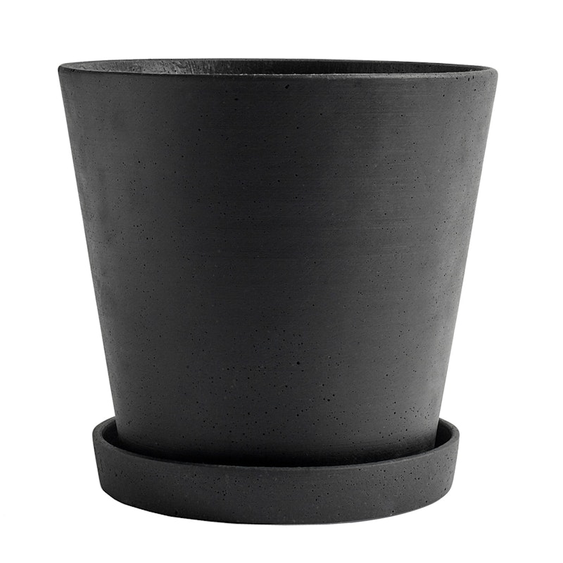 Flowerpot Krukke med Underkop Sort, Ø26 cm XXL