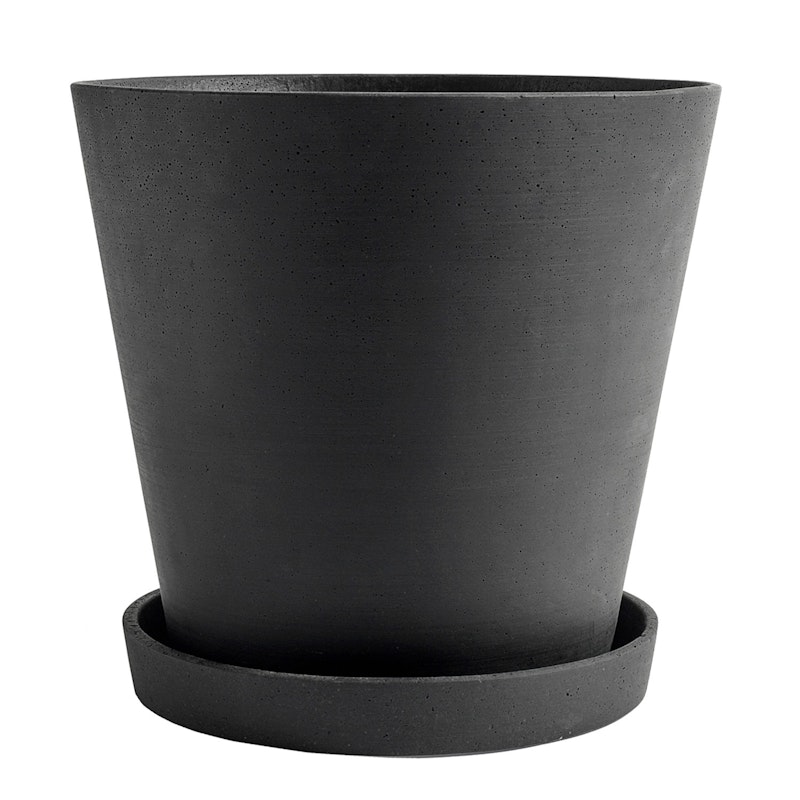 Flowerpot Krukke med Underkop Sort, Ø34 cm XXXL