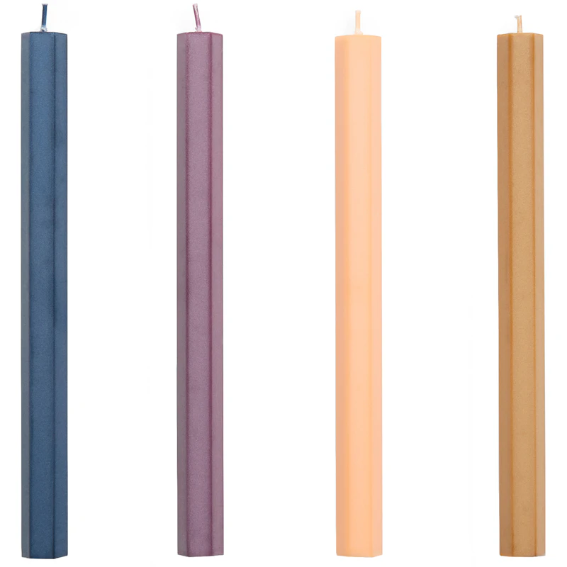 Hexagon Stearinlys 4-pak, Dark