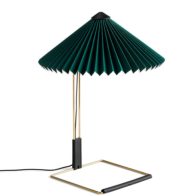 Matin Bordlampe 300 mm, Poleret Messing / Forest Green