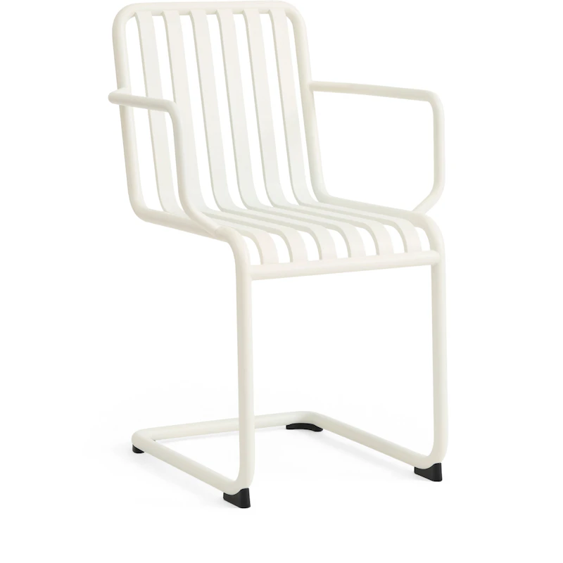 Palissade Cantilever Armchair, Cream white powder coated steel