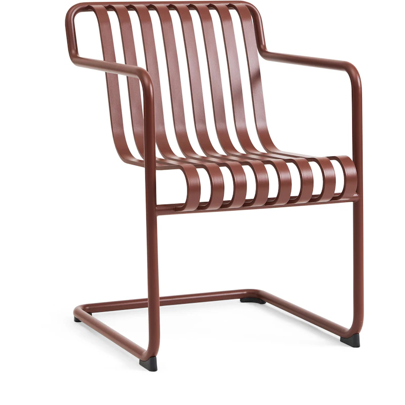 Palissade Cantilever Dining Armchair, Iron red powder coated steel