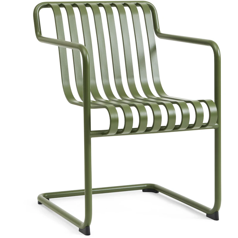 Palissade Cantilever Dining Armchair, Olive powder coated steel