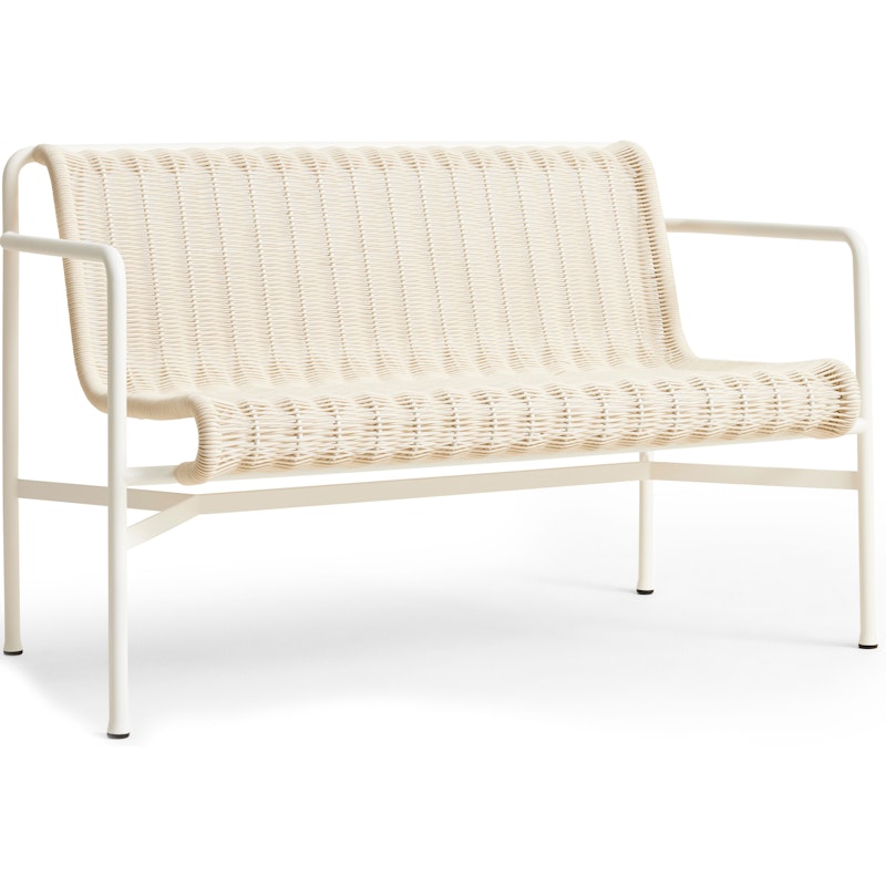 Palissade Cord Spisebordsbænk Med Armlæn, Cream White