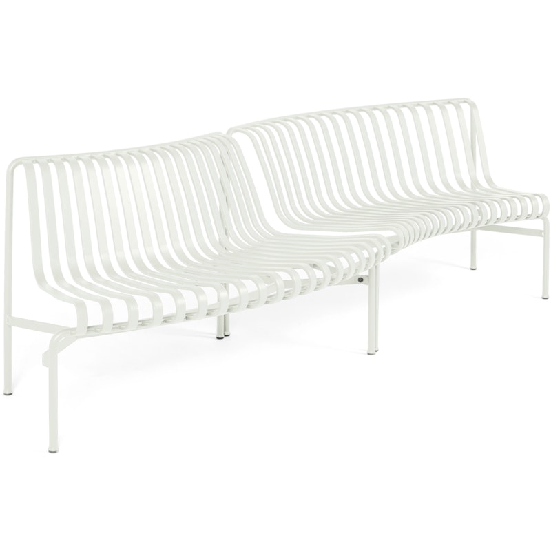 Palissade Parkbænk Med Rygstøtte Startersæt in/out, Cream White