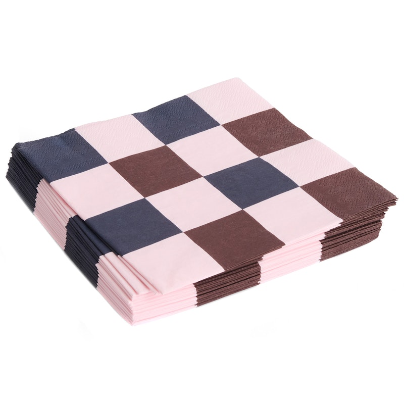 Pattern Servietter 16x16 cm, Sorte / Light Pink