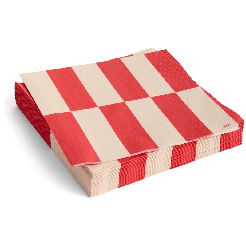 Pattern Servietter 33x33 cm, Røde / Offwhite