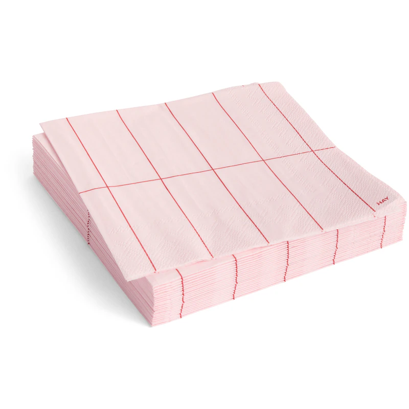 Pattern Servietter 33x33 cm, Røde / Lys Rosa