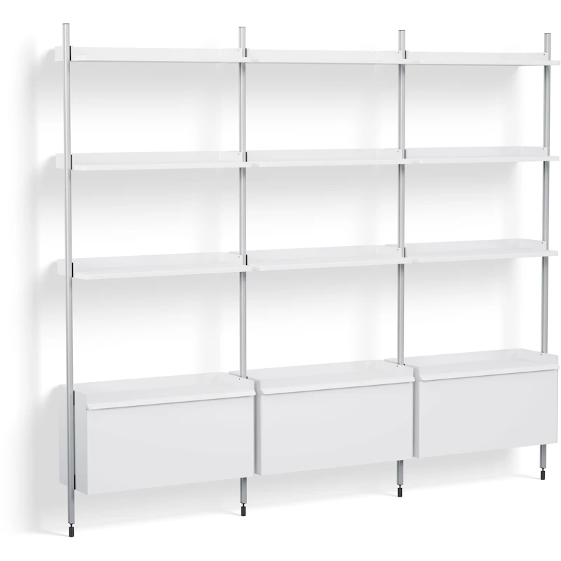 Pier System 133 3 columns, PS White / Aluminium