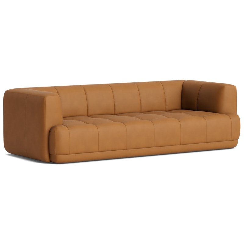 Quilton 3-Personers Sofa, Læder Sense Cognac