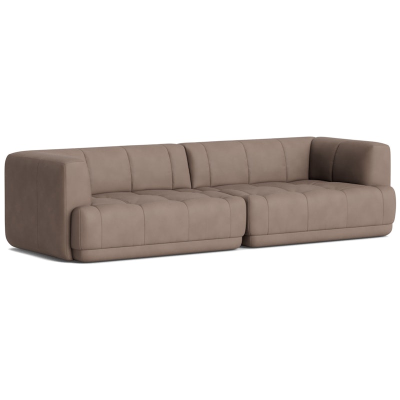 Quilton 3-Personers Sofa Konfiguration 1, Læder Sense Nougat