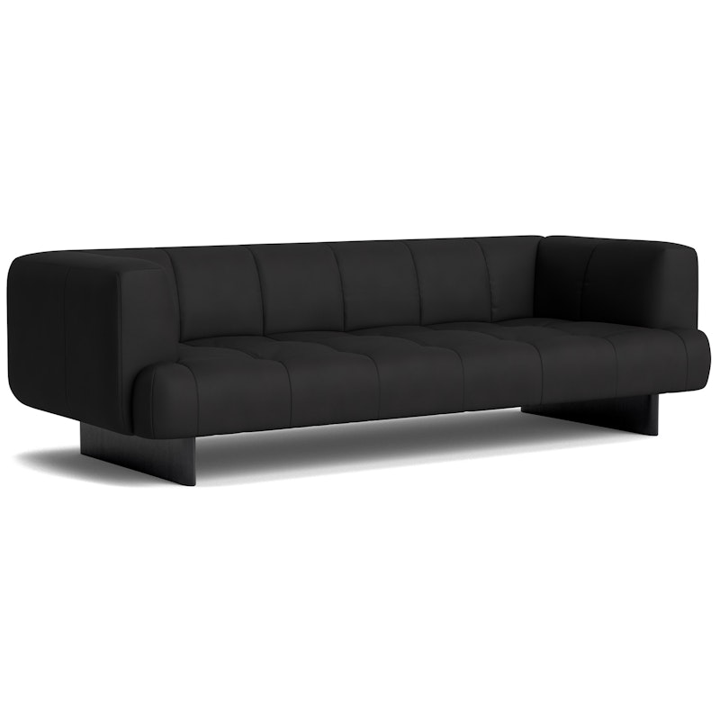 Quilton Lift 3-Personers Sofa, Sense Læder Sort / Sort Eg