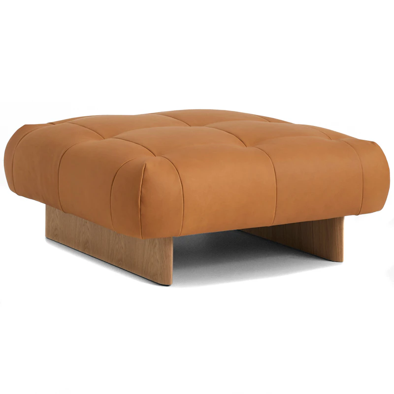 Quilton Lift Fodskammel, Sense Cognacfarvet Læder / Eg