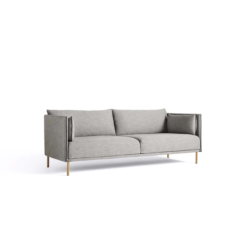 Silhouette Sofa 3 Seater, Ruskin 33/Black Piping/Oak