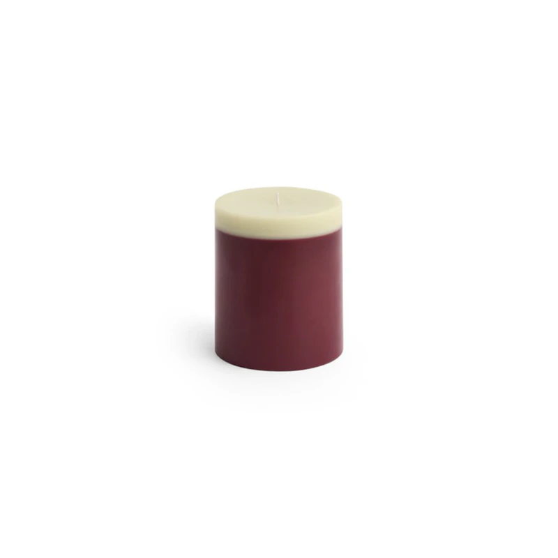 Silo Stearinlys Medium, Bordeaux / Lime White