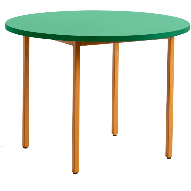 Two-Colour Bord Ø105 cm, Okkergult / Green Mint