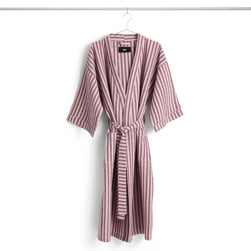 Waffle Badekåbe Stribet, Cool Pink