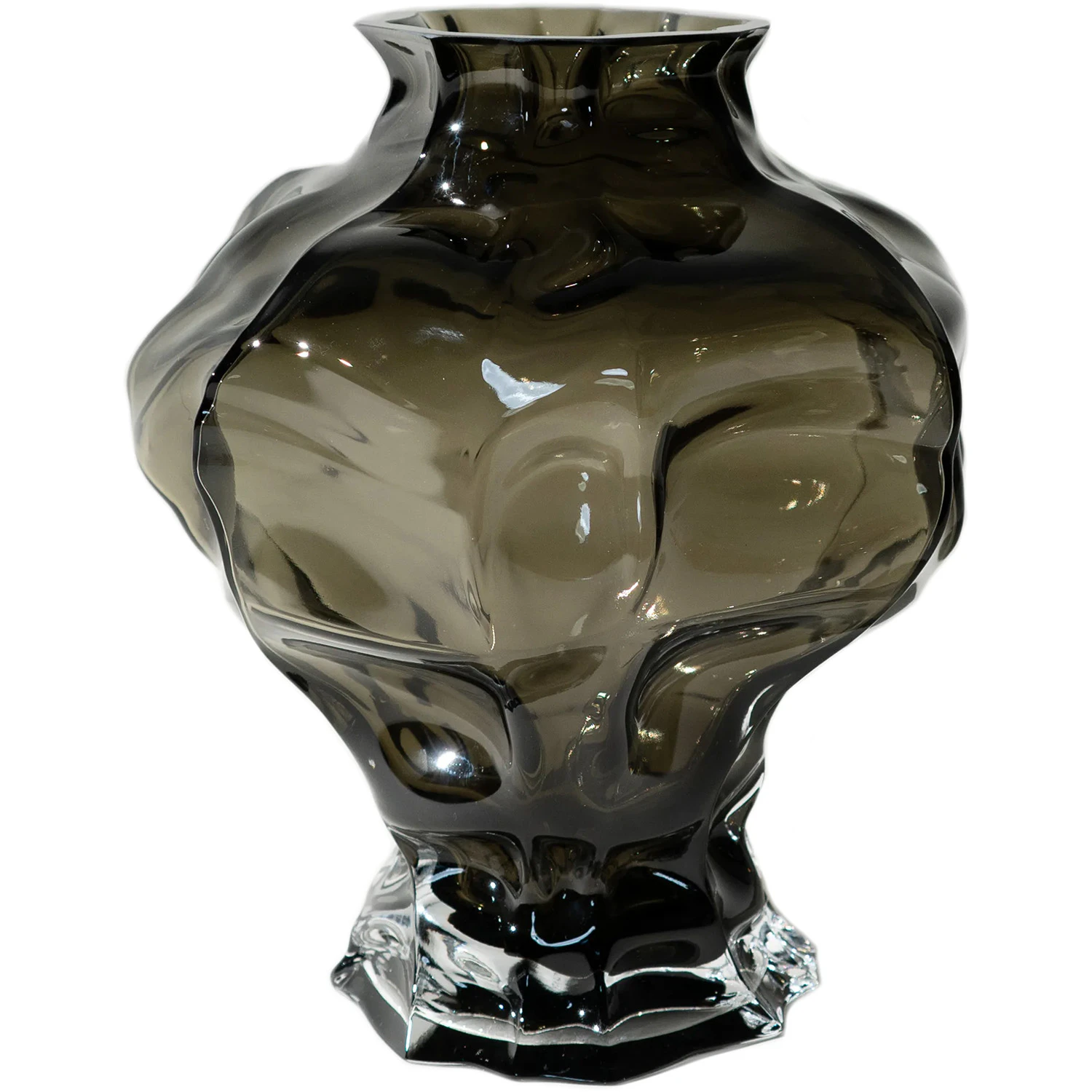 Hein Studio Ammonit Vase 30 Cm R&oslash;g - Vaser Mundbl&aelig;st Glas Smoke - 1536