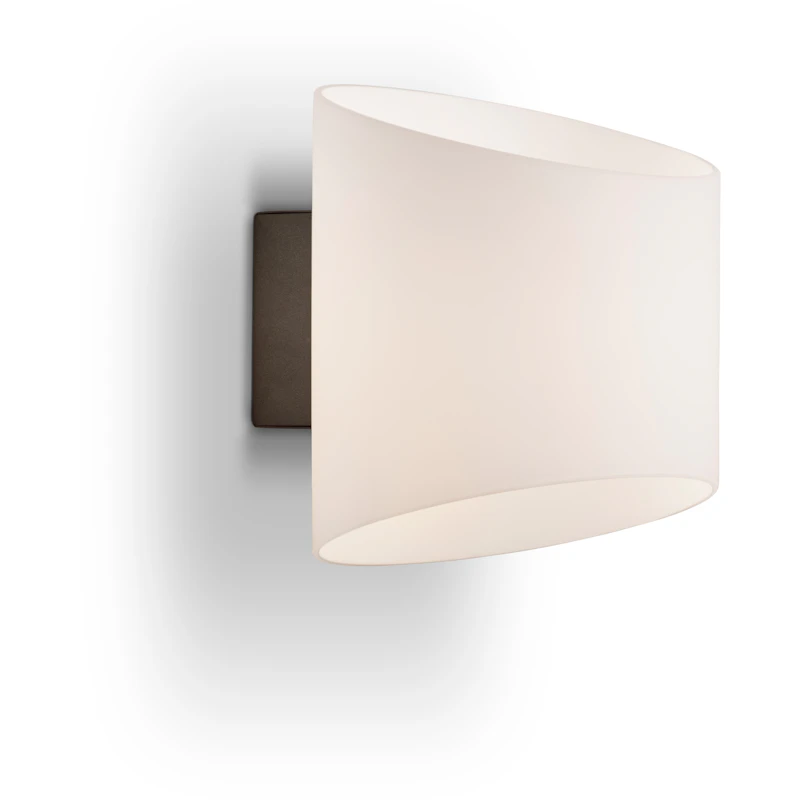 Evoke Væglampe Oval, Antracitgrå / Opalglas
