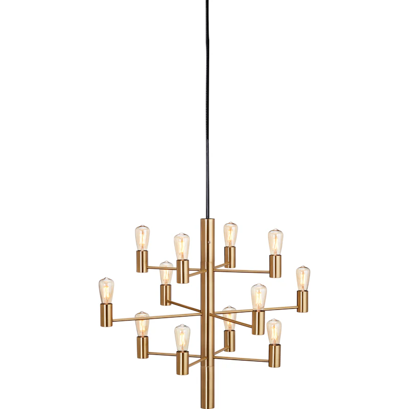 Manola 12 Lysekrone Dæmpbar LED, Satin Brass