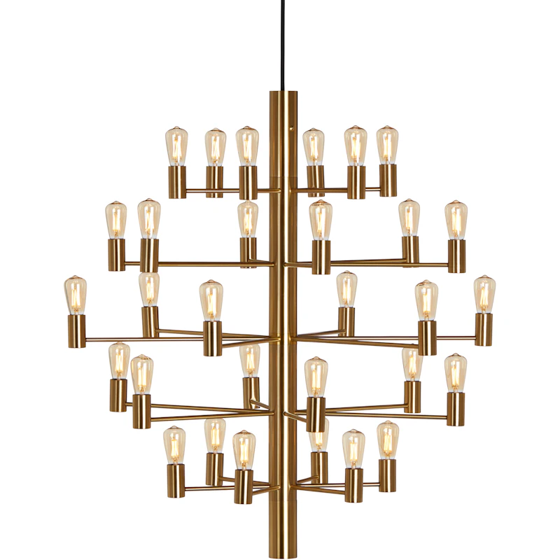 Manola 30 Lysekrone Dæmpbar LED, Silkemat Messing