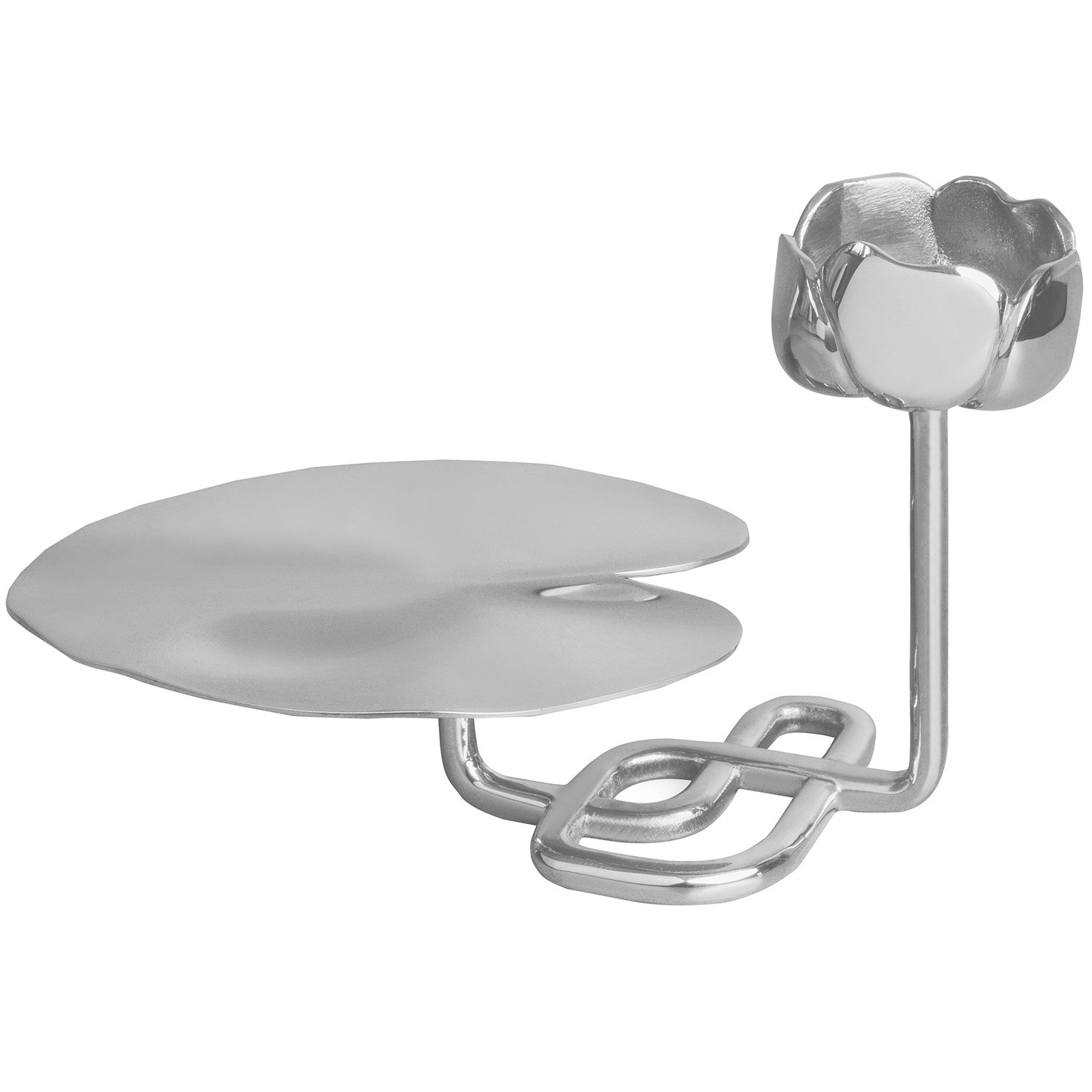 Hilke Collection Ninfea Lysestage No.2 - Lysestager Nikkelbelagt Messing Silver - HL02NI-NP