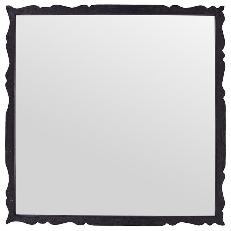 Carve Spejl, Brunt 75x75 cm