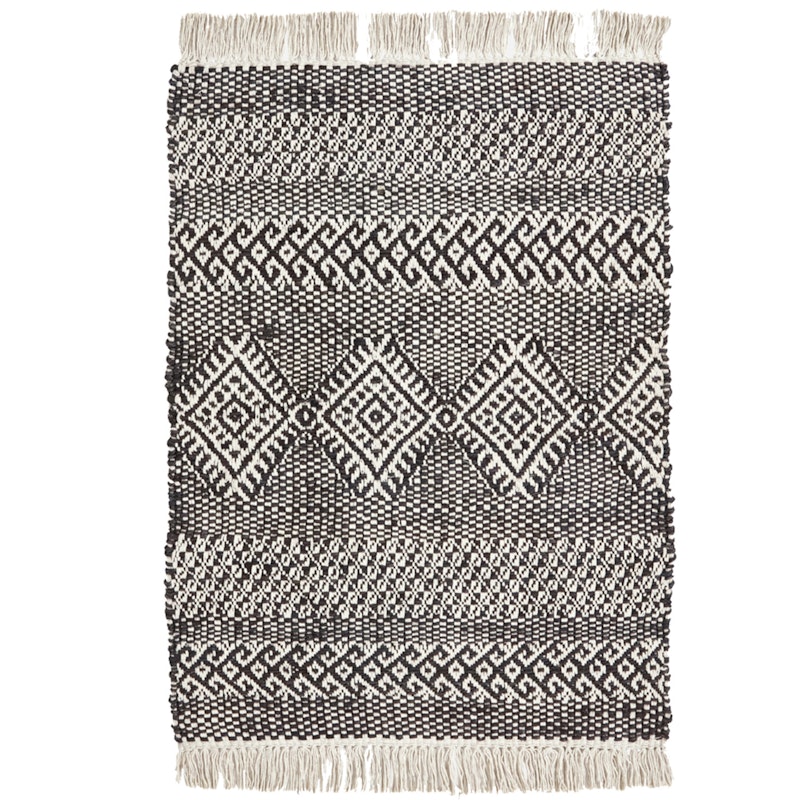 Ethnic Tæppe 60x90 cm, Sort/Natur