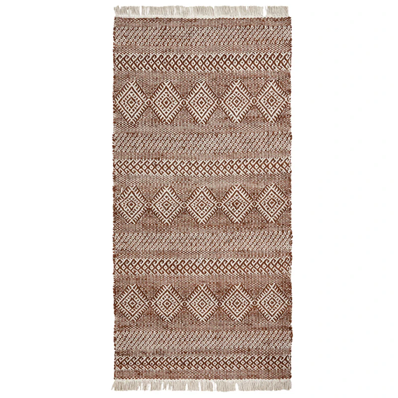 Ethnic Tæppe 90x200 cm, Brunt/Natur