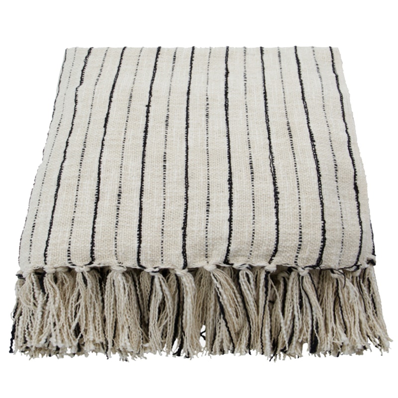 Lines Plaid 130x180 cm, Sort/Hvid