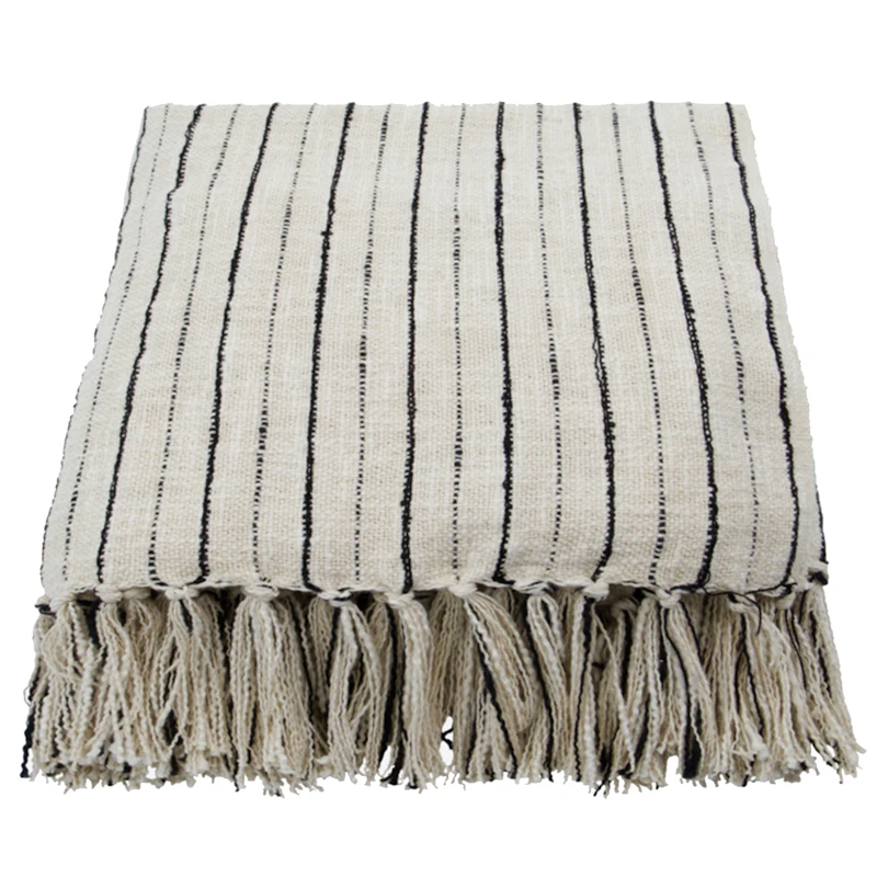 Lines Plaid 130x180 cm, Sort/Hvid