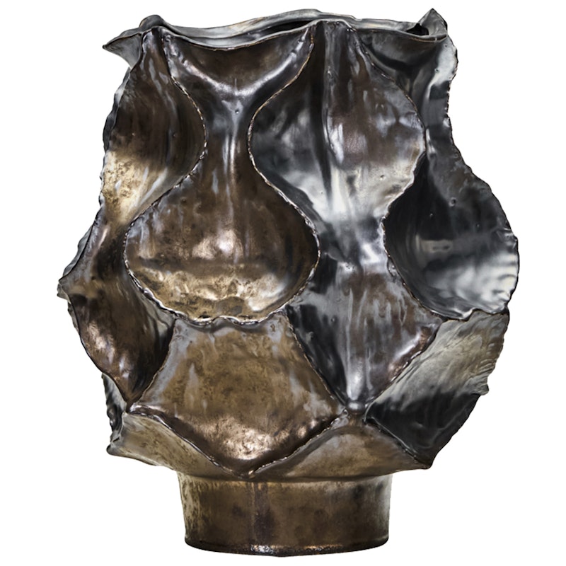 Waves Vase 34 cm, Antique metallic