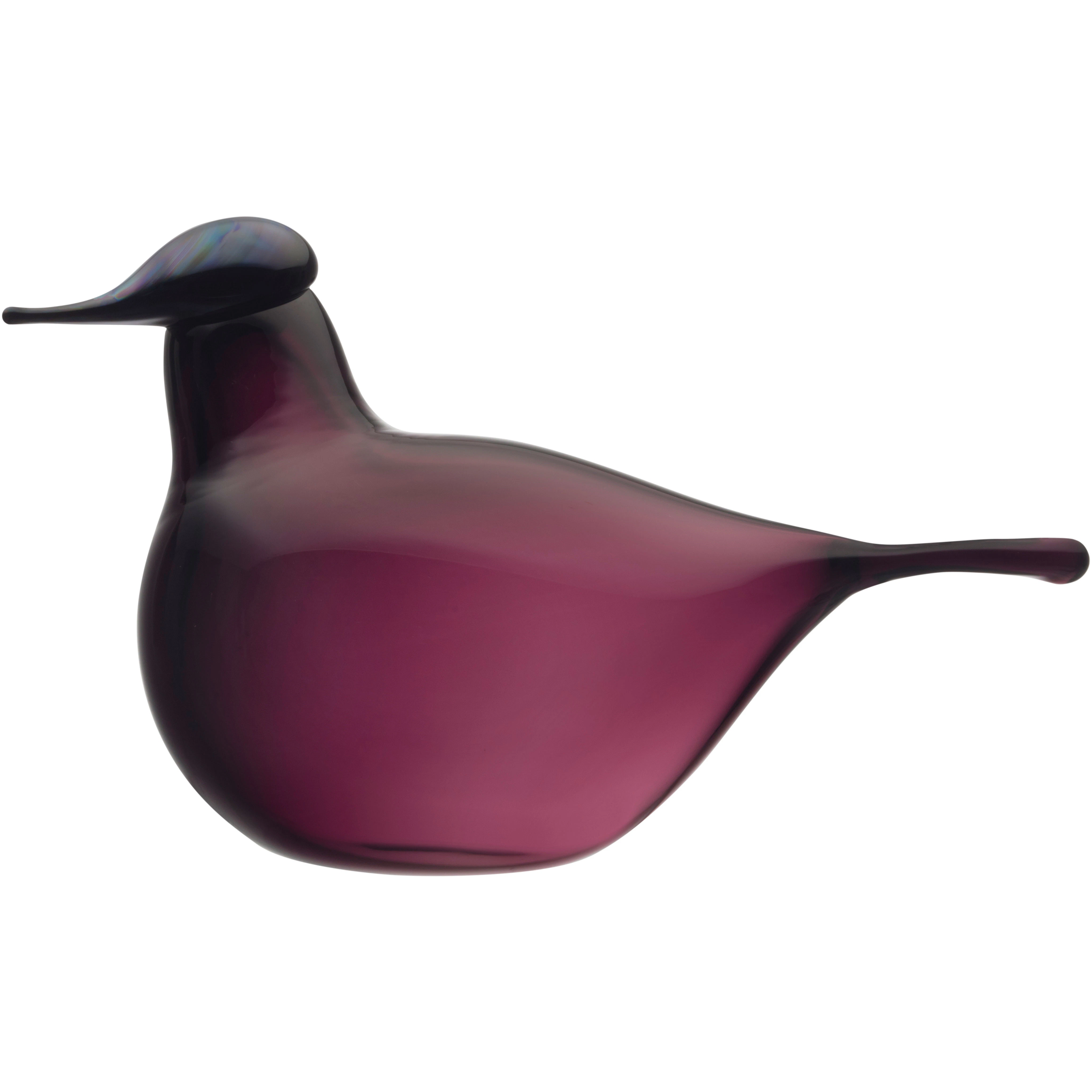 Iittala Chiffchaff Glasfugl Dark Purple - Kunstglas Mundbl&aelig;st Glas M&oslash;rk Lilla - 1084800