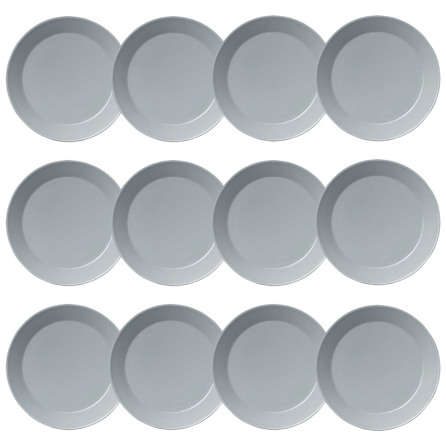 Iittala Teema Tallerken 26 Cm Pearl Grey 12 Stik - Middagstallerkner Porcel&aelig;n Gr&aring; - 1005891-12pack