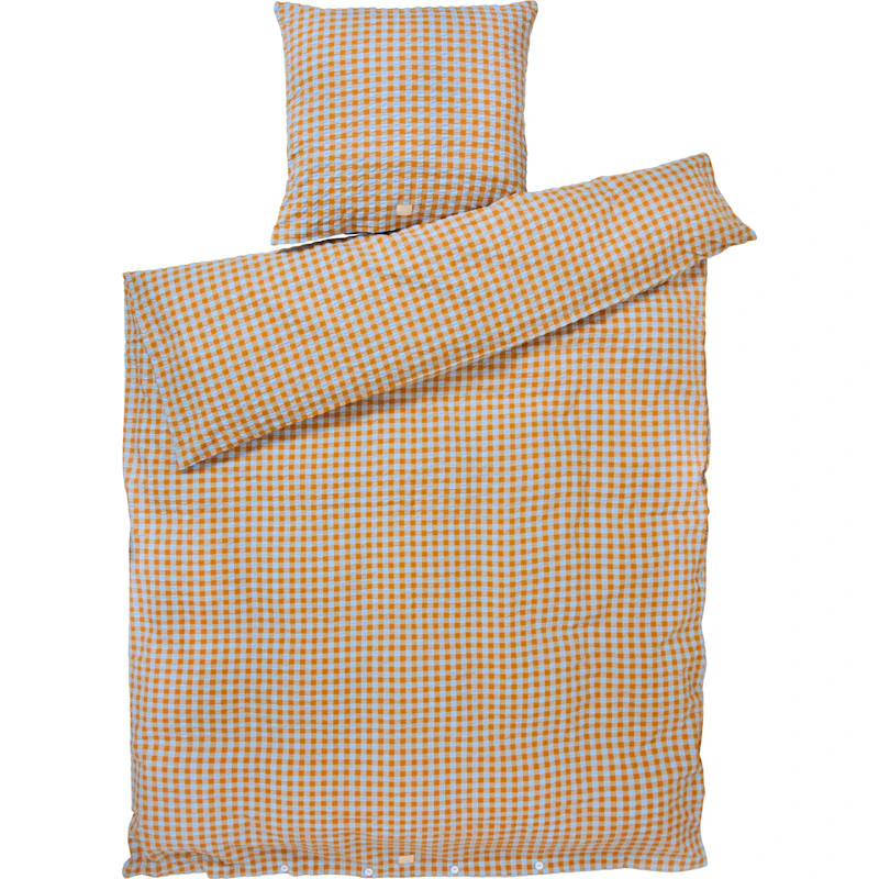 Bæk&Bølge Sengesæt 150x210 + 50x60 cm, Sand / Lyseblåt