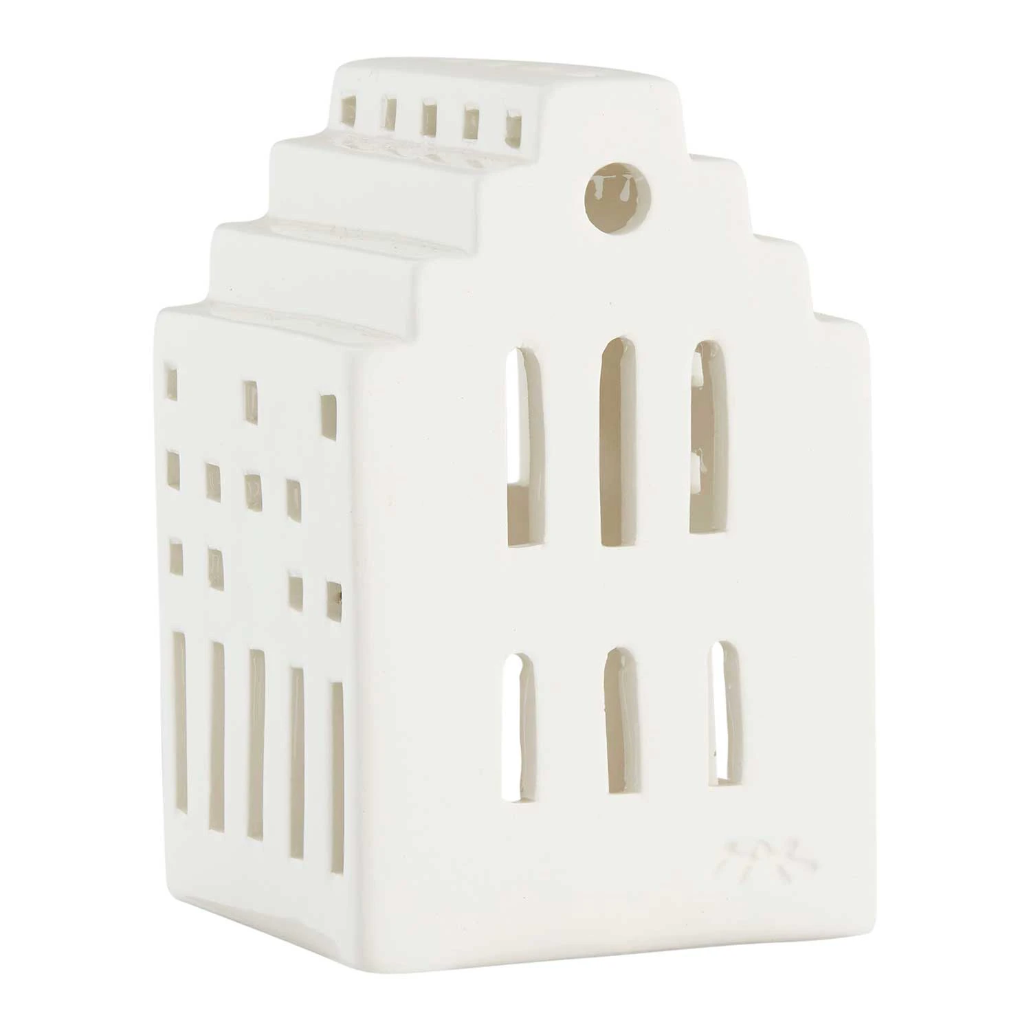 K&auml;hler Urbania Lyshus Langkirke - Fyrfadsstager Keramik Hvid - 691061