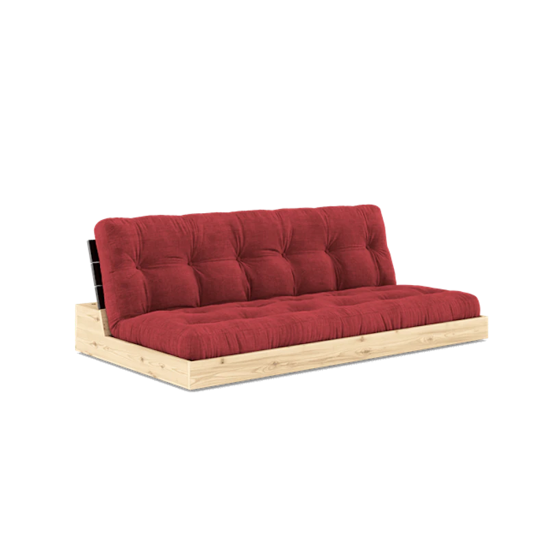 Base Sovesofa Med 5-Lags Madras Black Night/Ruby Red