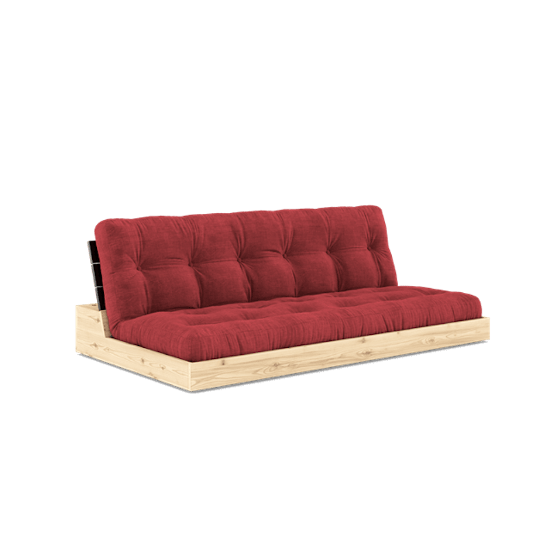 Base Sovesofa Med 5-Lags Madras Black Night/Ruby Red