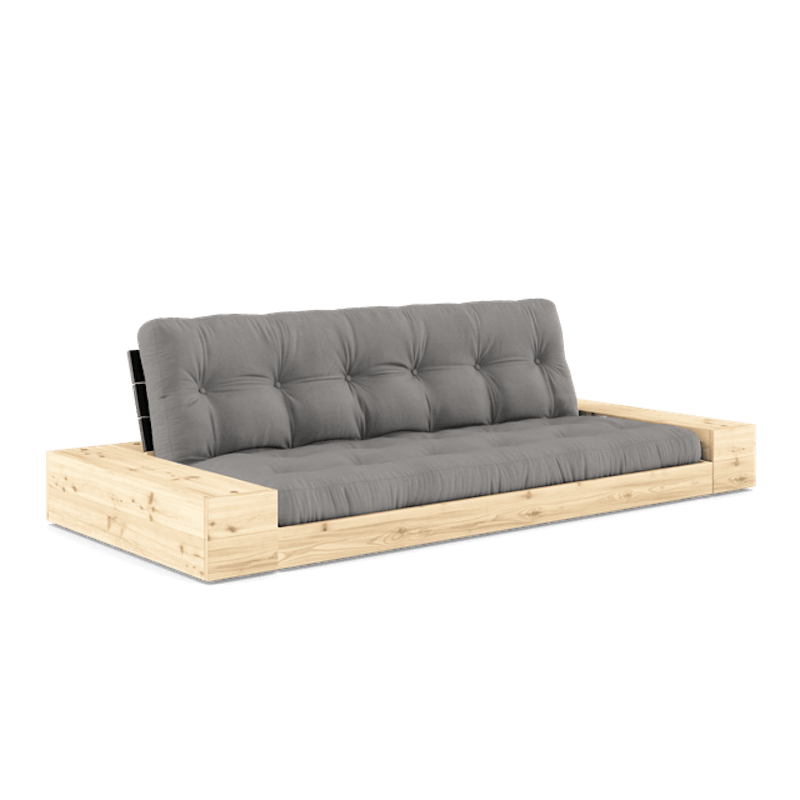 Base Sovesofa Med Sidekasse & 5-Lags Madras Black Night/Grå