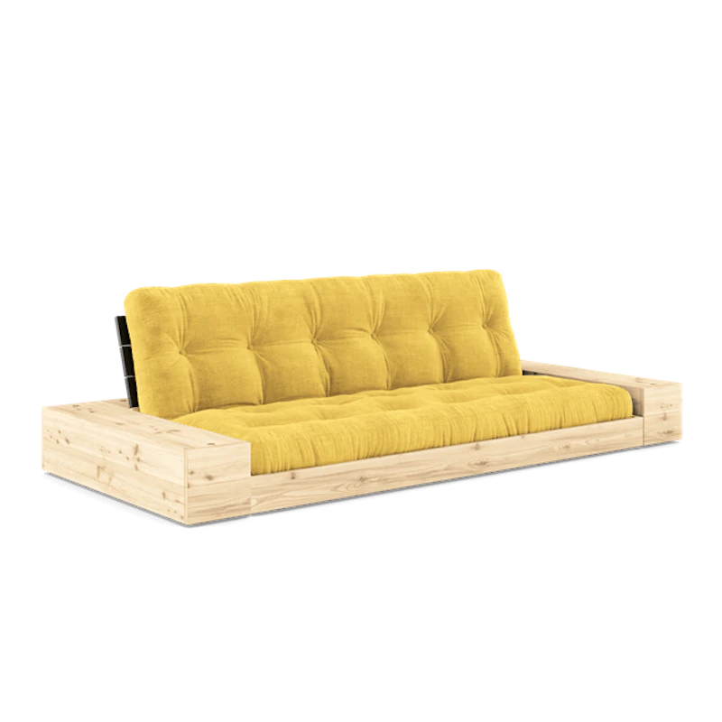 Base Sovesofa Med Sidekasse & 5-Lags Madras Black Night/Honning