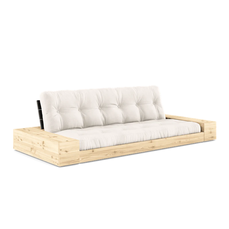 Base Sovesofa Med Sidekasse & 5-Lags Madras Black Night/Natural