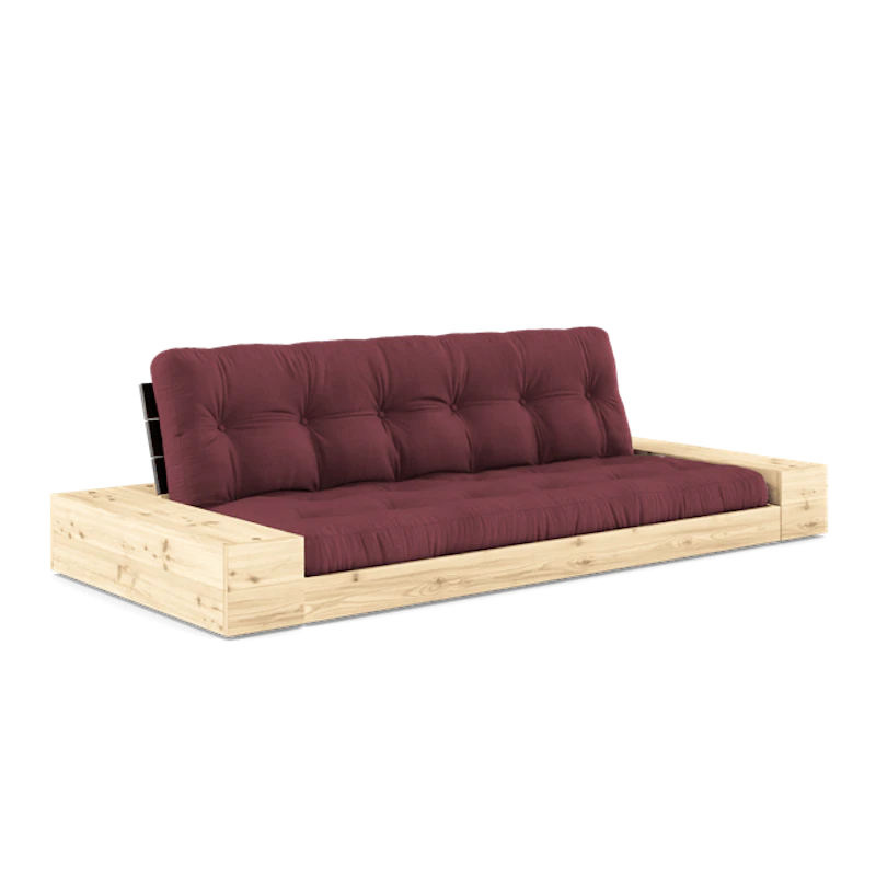Base Sovesofa Med Sidekasse & 5-Lags Madras Black Night/Bordeaux