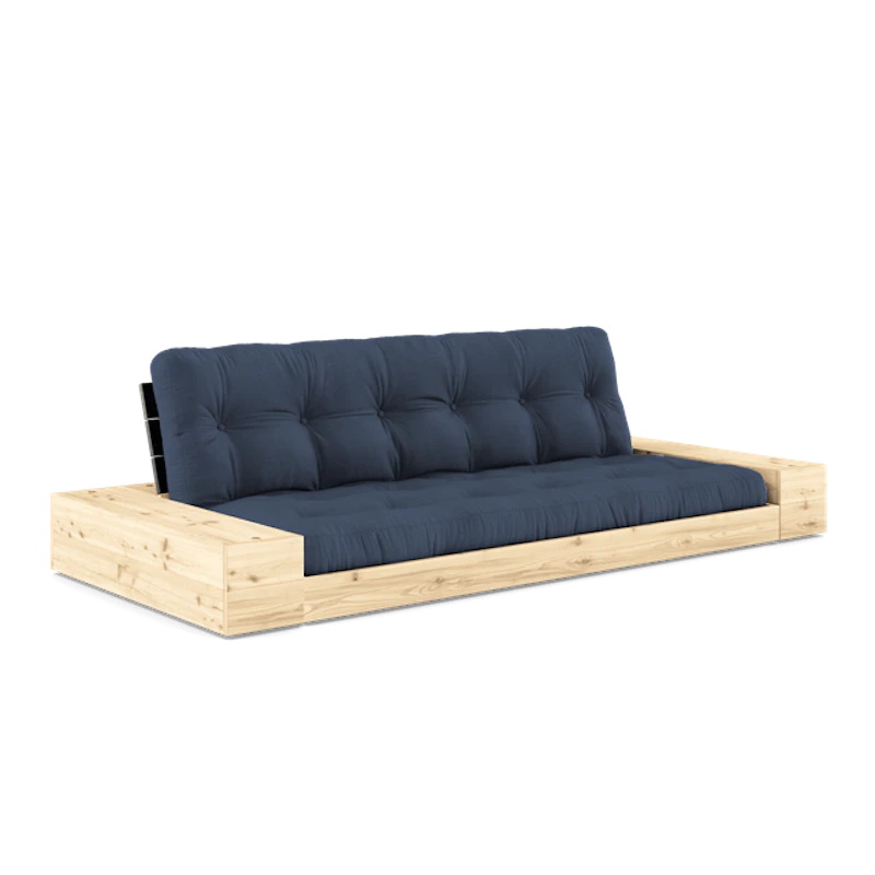Base Sovesofa Med Sidekasse & 5-Lags Madras Black Night/Navy