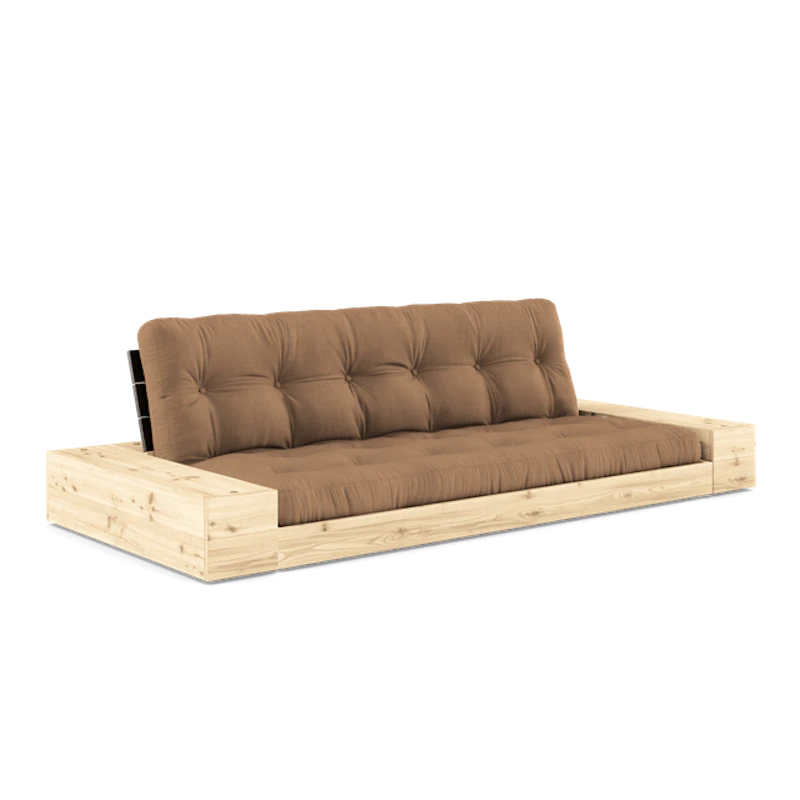 Base Sovesofa Med Sidekasse & 5-Lags Madras Black Night/Mocca